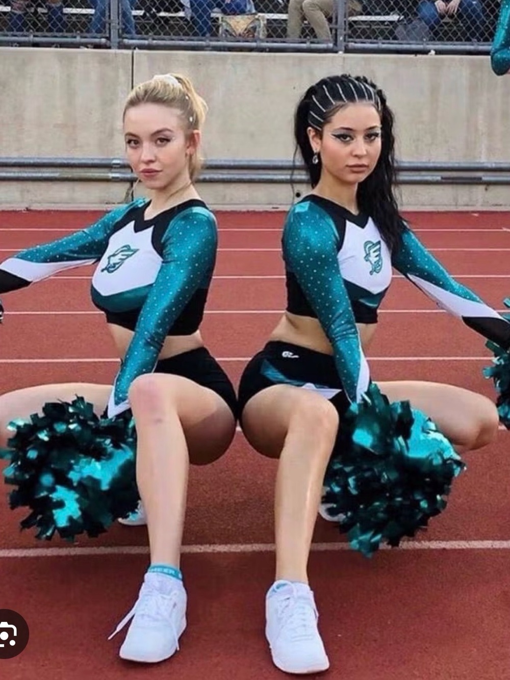 Euphoria Maddy Perez Sydney Sweeney Teal Cheerleader Skirt Women's Costume S
